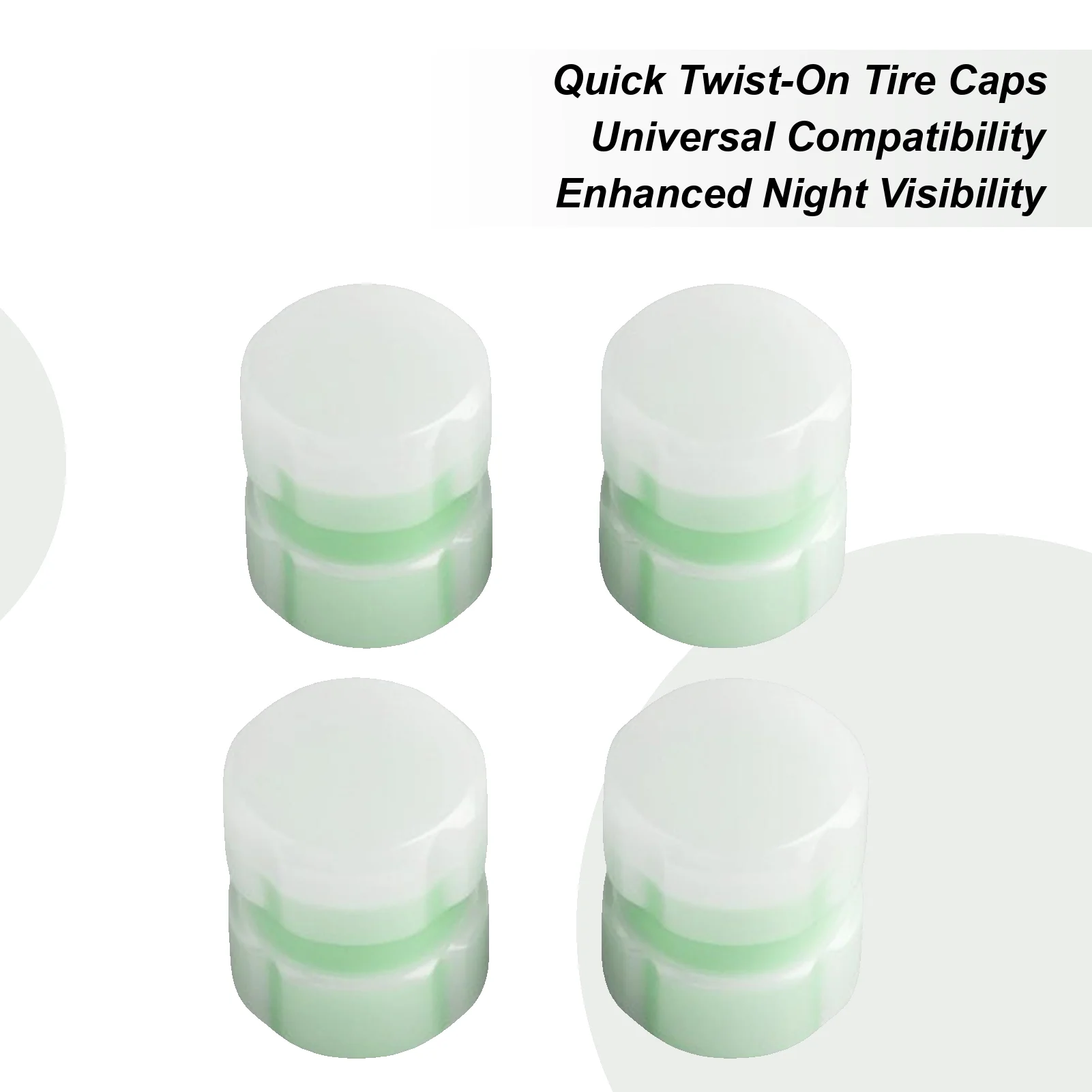 

Tire Valve Stem Caps 4 PiecesWeather Resistant UV Protection Gadget Car Tire Caps For Automotive Vehicle Night Outdoor Garage