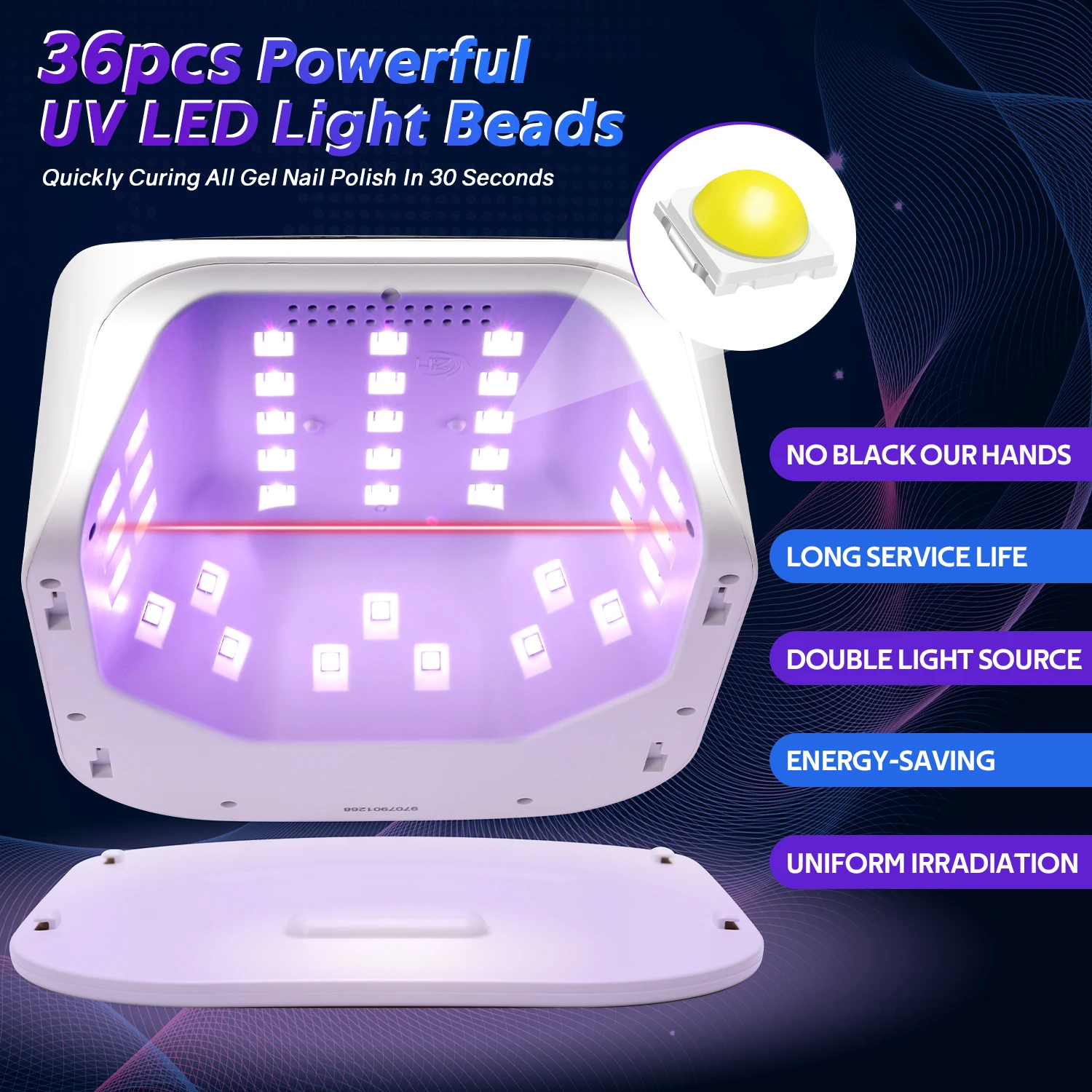 المهنية الأشعة فوق البنفسجية LED مسمار مصباح قابلة للشحن مجفف الأظافر مع شاشة الكريستال السائل ضوء الأظافر لمعدات مانيكير طلاء الأظافر هلام بسرعة