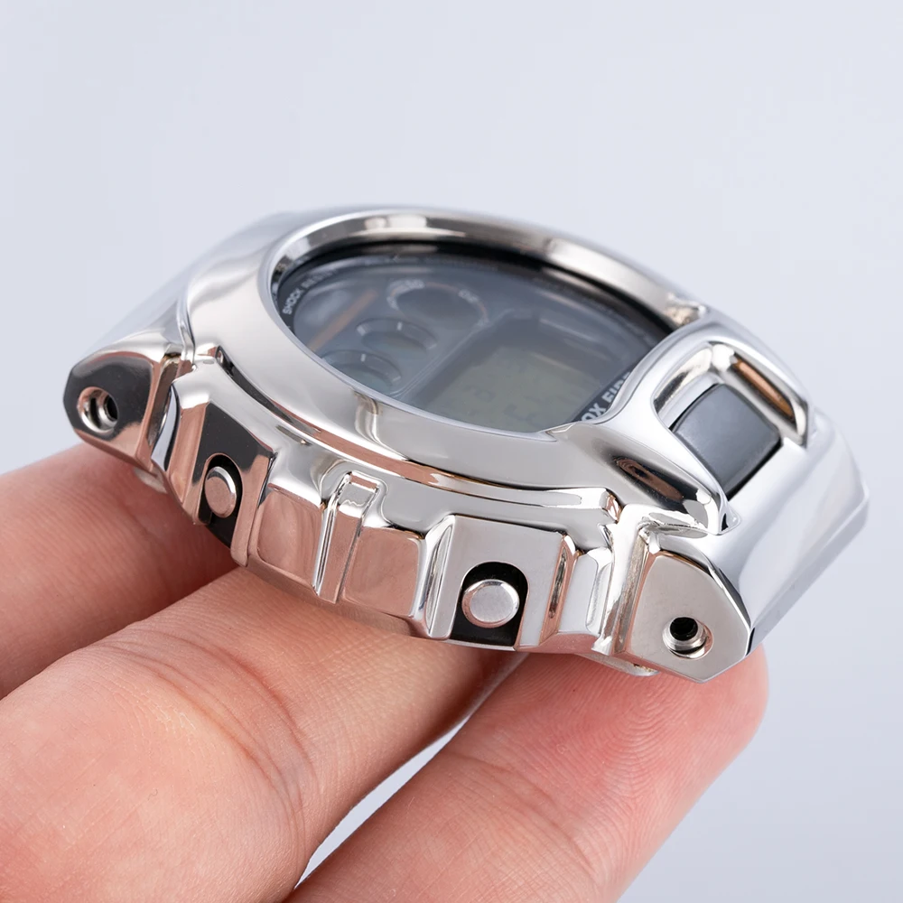 316L SS Watch Case for Casioak DW6900 Bezel Silver