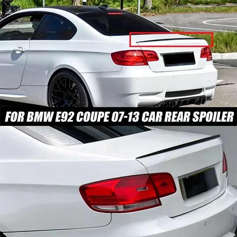 For BMW Accessories 3 Series E92 328i 335i M3 Style 2007-2013 Car Rear Trunk Spoiler Wing Boot Lip Glossy Black Soft Plastic