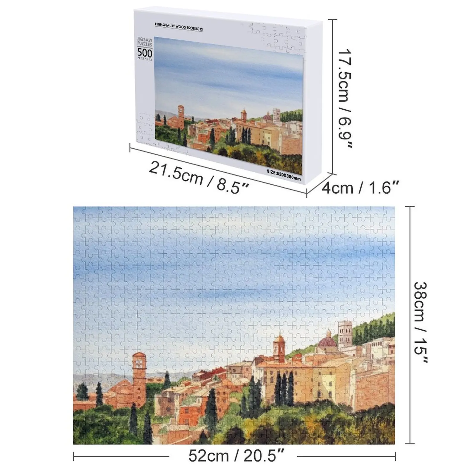 Assisi Itália com Basílica de São Francesco Quebra-cabeça Diorama Acessórios Foto Quebra-cabeça Personalizado