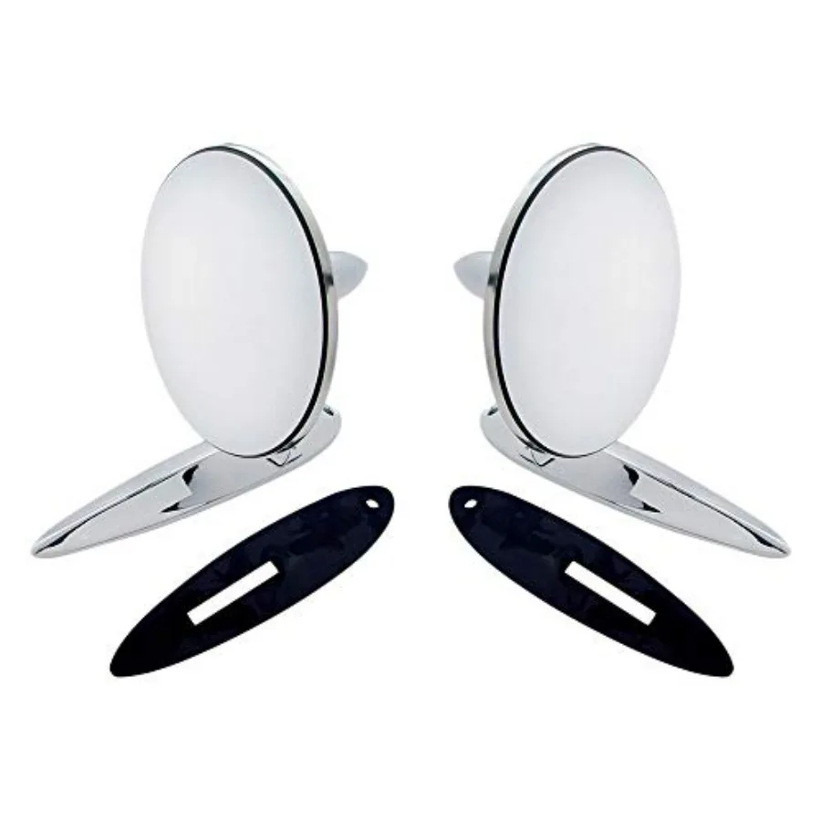 

Stainless Steel Exterior Mirror Bundle Set for 1955-57 Chevy Passenger Car Hardware Gasket Included ONE Set Pack of 2