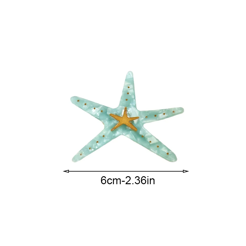Summer Beach Blue Star Hair Clip Women's Stylish Side Bangs Forehead Accessory Trendy Headpiece