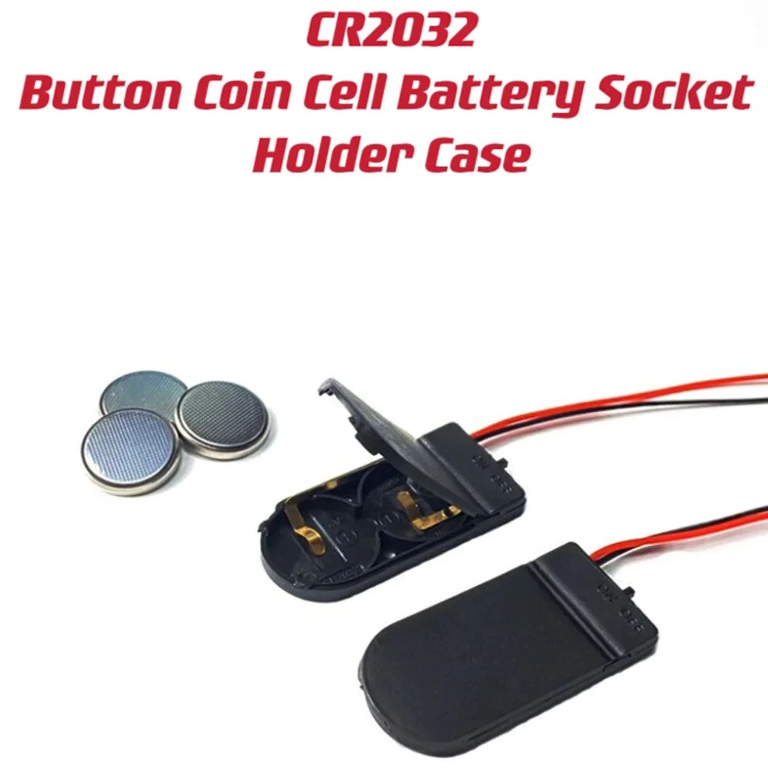 5/10pcs CR2032 Button Coin Cell Battery Socket Holder Case Cover With ON/OFF  3V x2 6V battery  Box