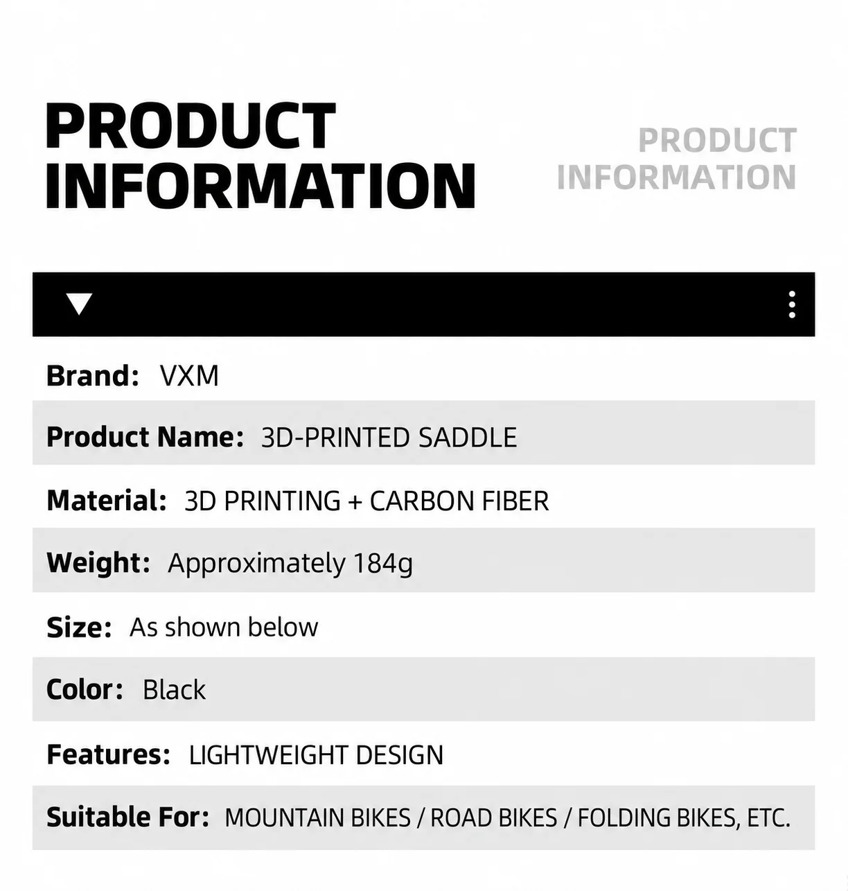 VXM Rennrad 3D-gedruckter Hohlkissen-Sattel aus ultraleichtem Carbonfaser-Mountainbike-Klappmaterial mit Satteltasche – Detail 2