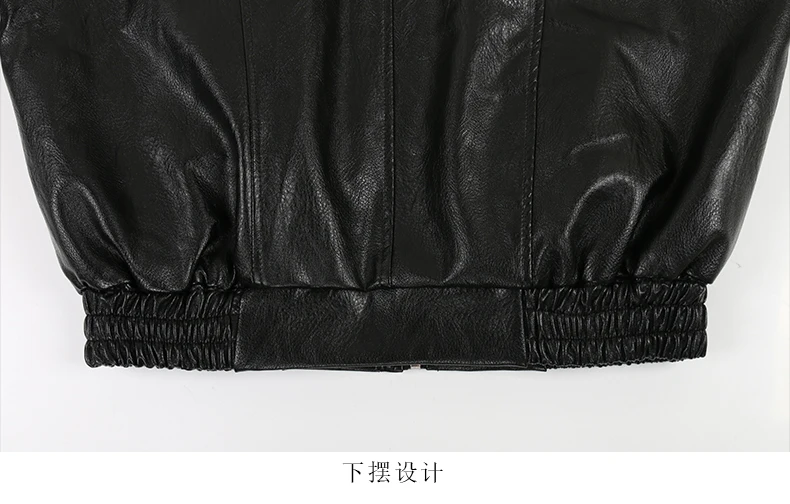Nerazzurri Spring Autumn Oversized Cool Windproof Thick Black Pu Leather Jacket Women Zip Up Luxury Designer Unisex Clothes 2023