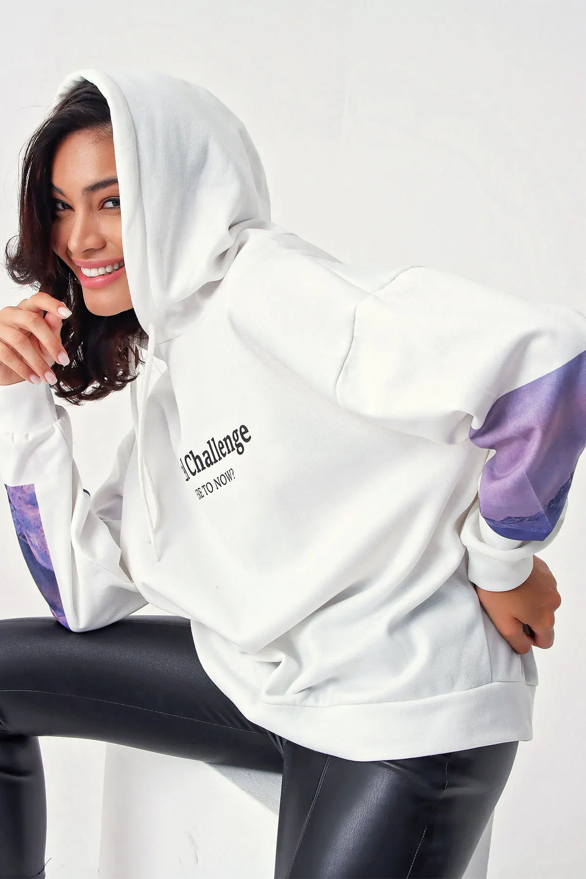 

Sleeve Printed Oversize SweartshirtKapüşonlular Large Size Sweater Women Pullover Gothic Autumn 2021 Women 'S Clothing Long-Sleeve Top Худи