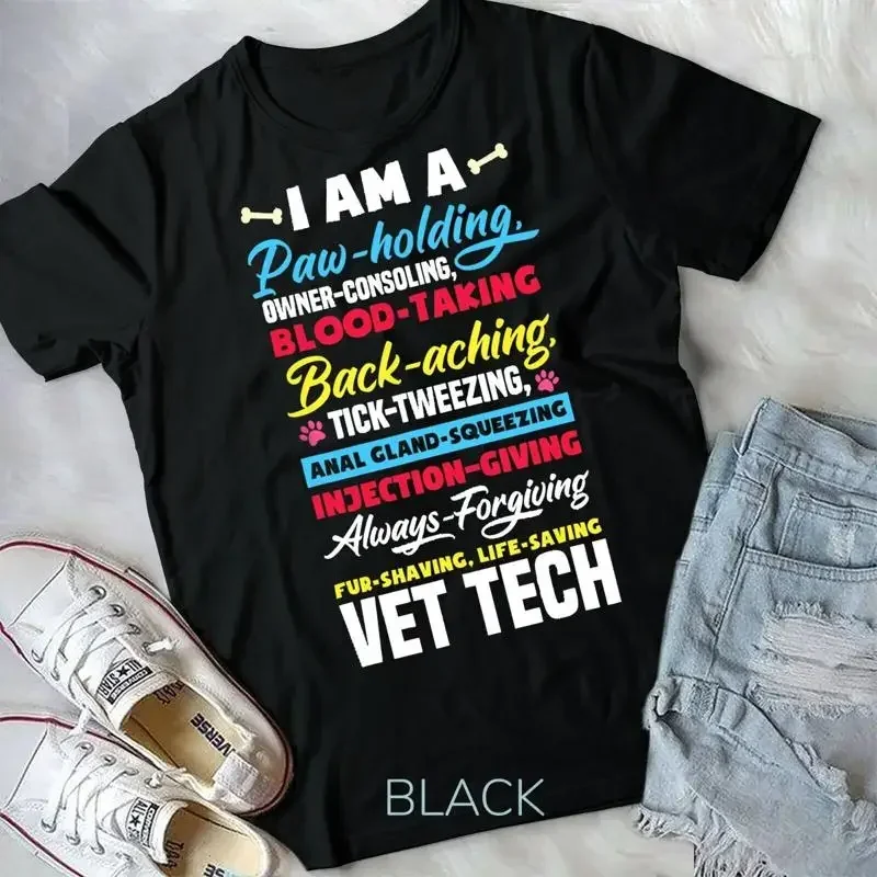 Vet Tech Paw Holding Funny Veterinary Technician Gift T Shirt Unisex T shirt
