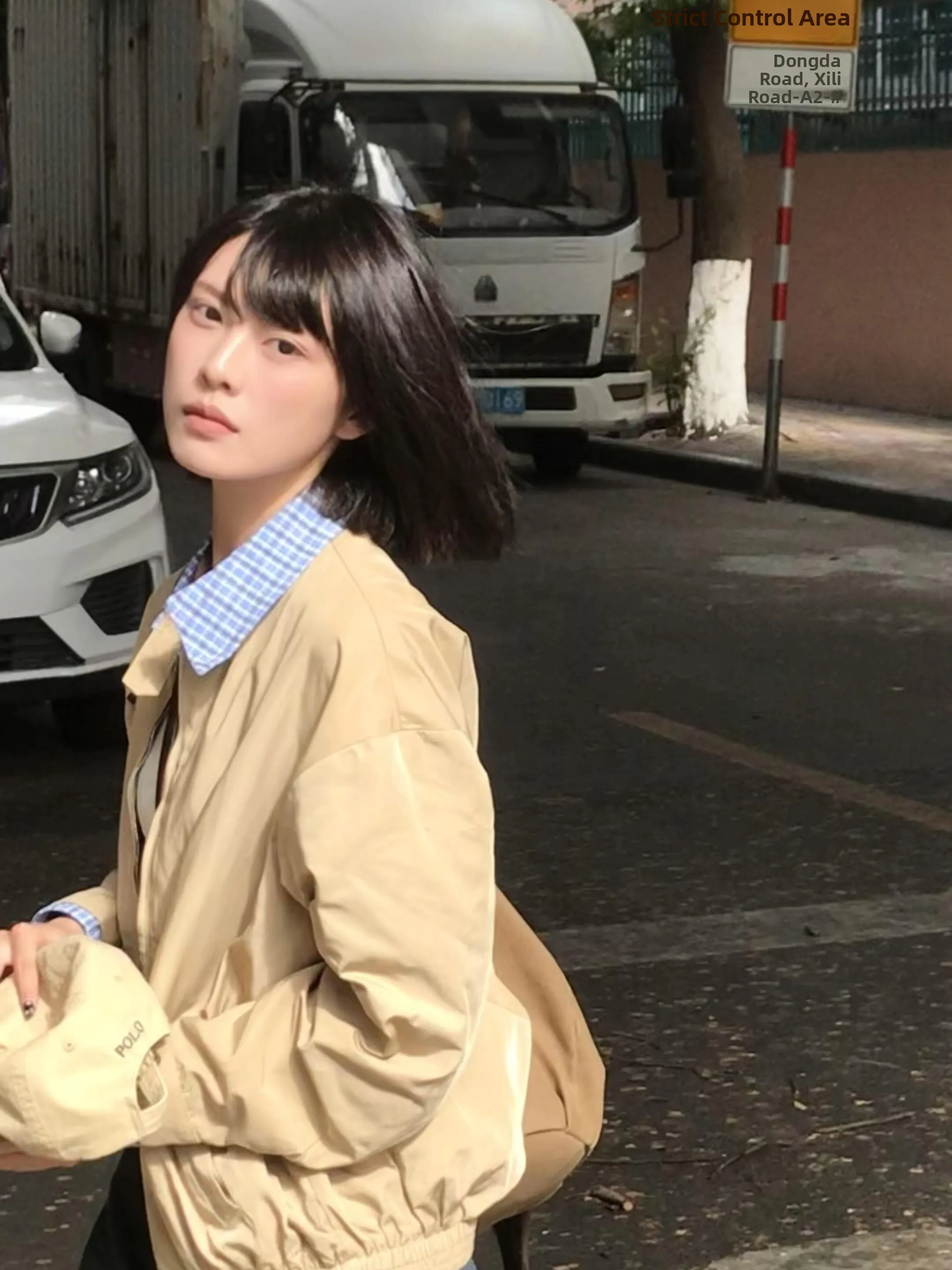 

Retro American Plaid Splicing Jaet Women's Loose Casual Versatile Couple's Top Fall New Sle 2025 Casual Windbreaker