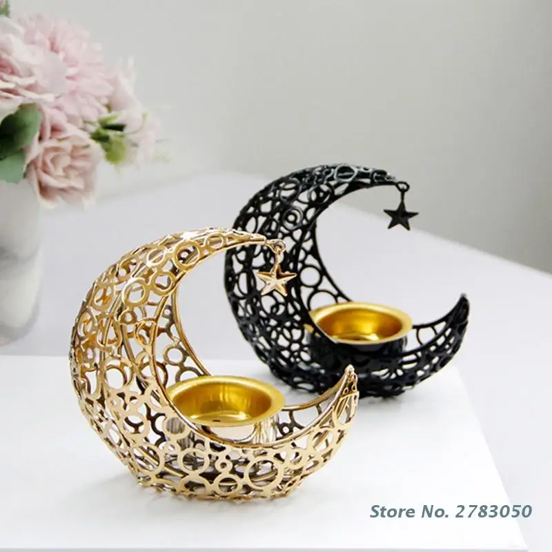 Eid Mubarak Metal Moon Incense Burner Elegant Home Decoration Islam Muslim Aromatherapy Burner Ramadan Festival Supplies