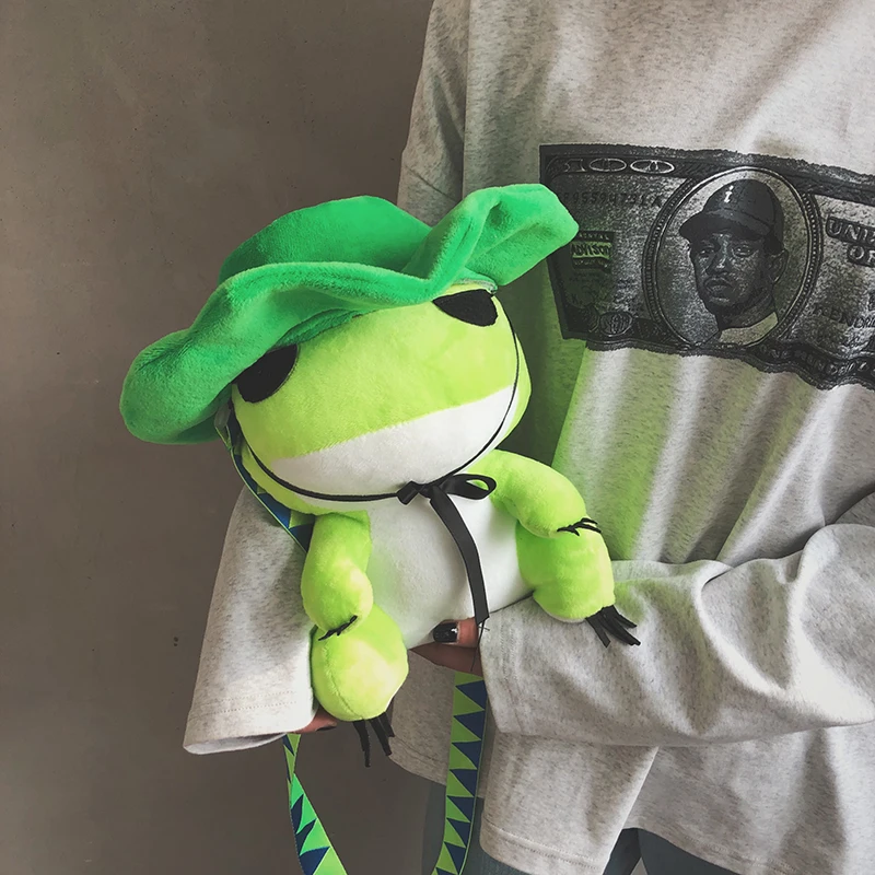 Children Schoolbag Bags Anime Plush Backpack Travel Frog Cute Stuffed Animal Toy Doll For Girls Cartoon Frog Plush Backpacks