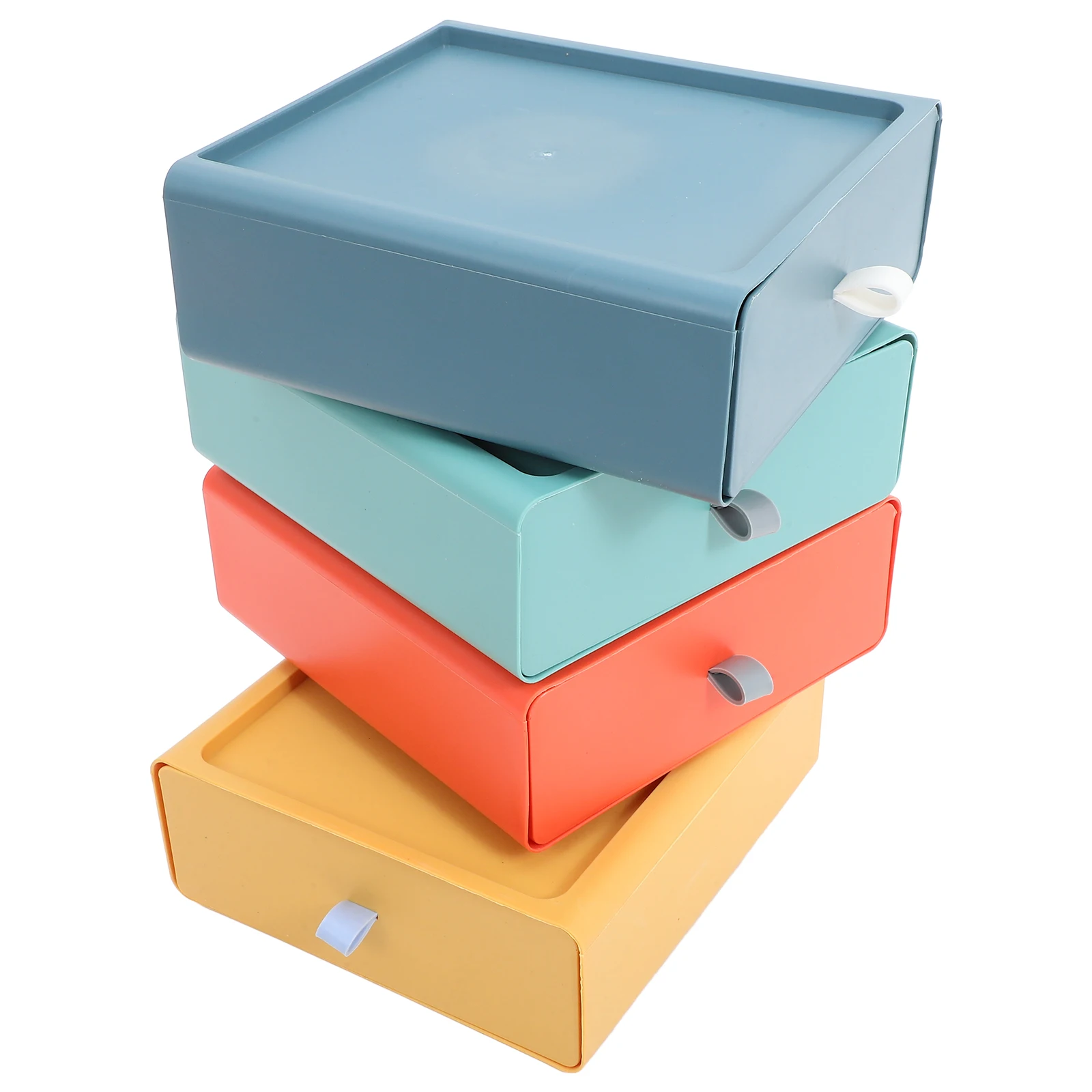 

4pcs Desktop Storage Box ABS Organizer Drawer Case for Home Office School Supplies Sundries Household Multifunctional
