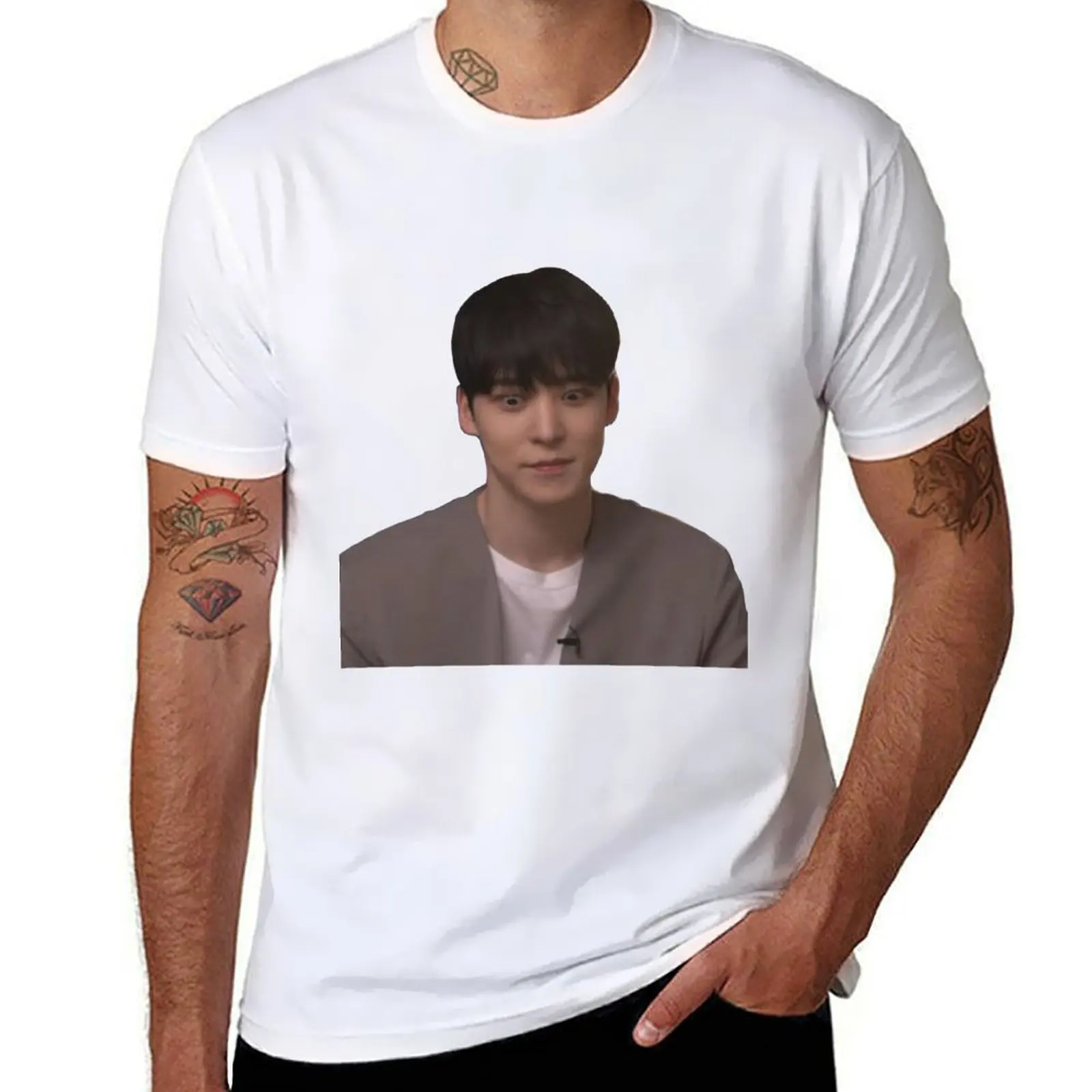 

Yunho Face Meme T-Shirt t shirts for man slim fit t shirt for man 100 percent cotton g man t shirts for men T-Shirt