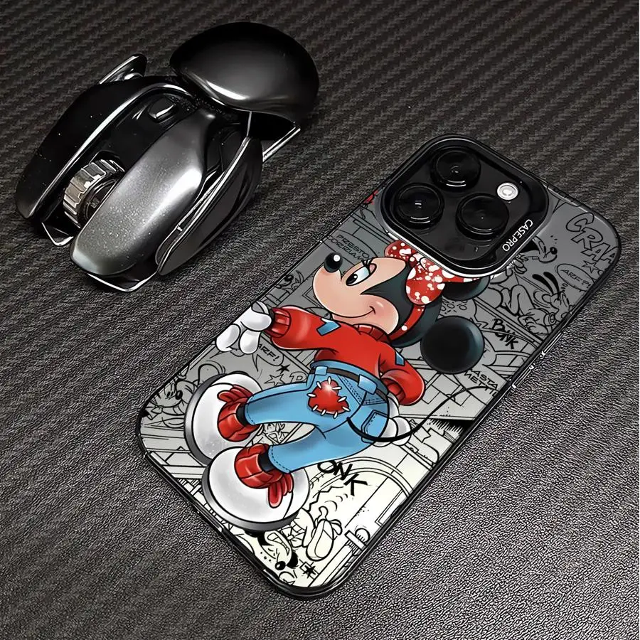 Mickey Mouse Love Minnie Phone Case for iPhone 16 Pro 15 Pro Max 12 11 14 13 XS 14 Pro Max 16 Plus 14Pro 12Pro Soft funda case