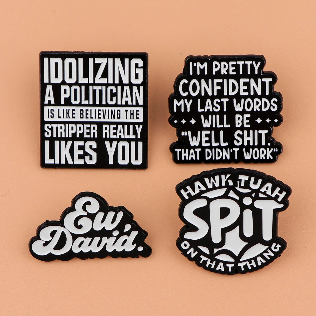 Funny Quotes Enamel Pins EW Brooches Badge Lapel Pin For Backpack Clothes Accessories Fashion Jewelry Friends Gifts