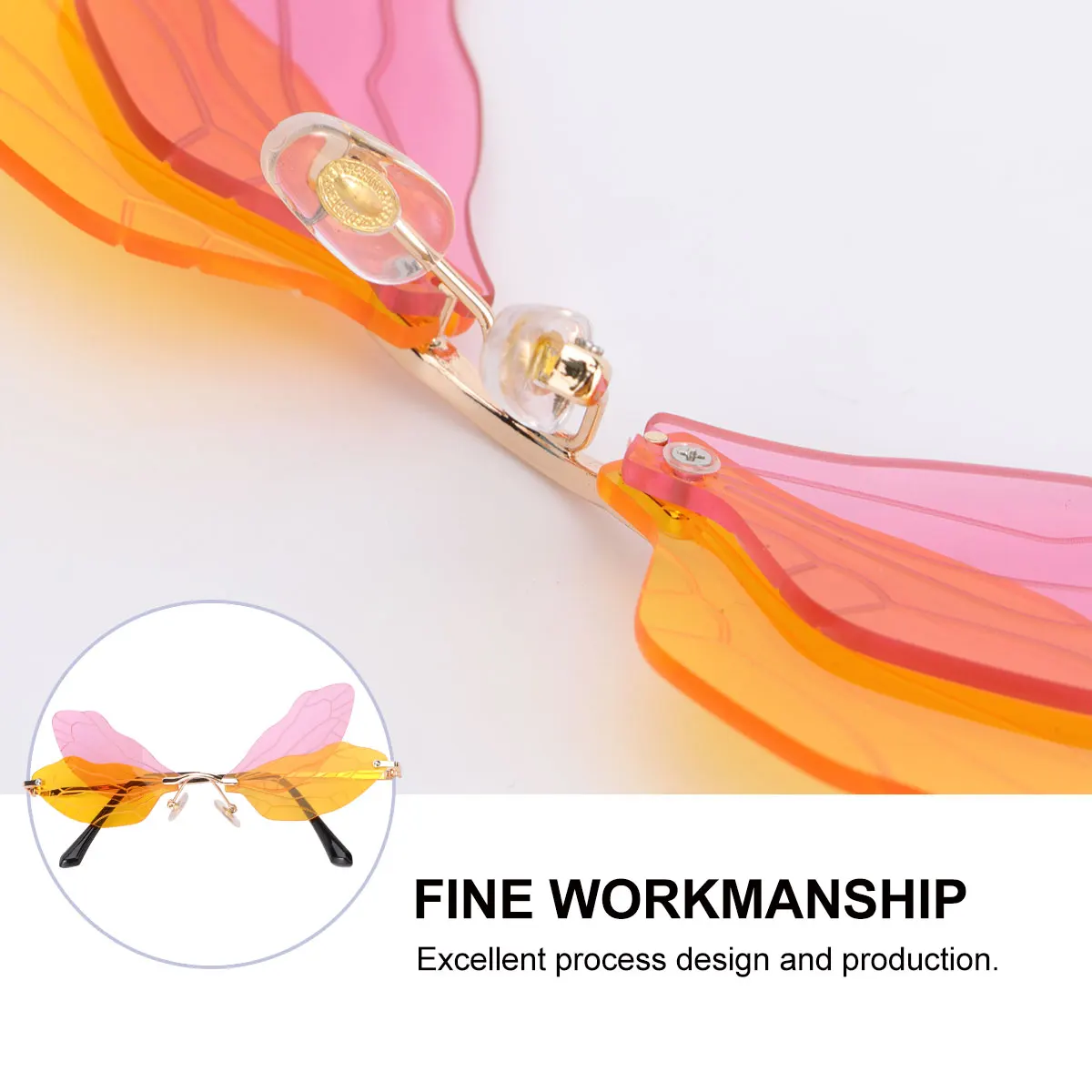 

1 pc Winged Glasses Dragonfly Wings Shape Party Photo Props Decorative Pc Lenses For Cosplay Costume Wedding Decoration