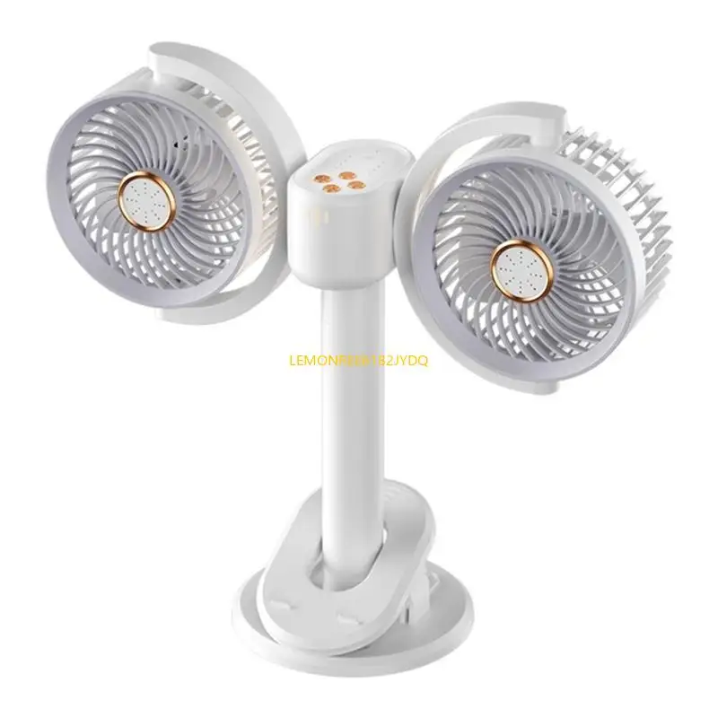 M7DF Двойной конец циркулирующий вентилятор USB Powered Desktop Fean вентилятор с регулируемым углом в спальне ночной светлый