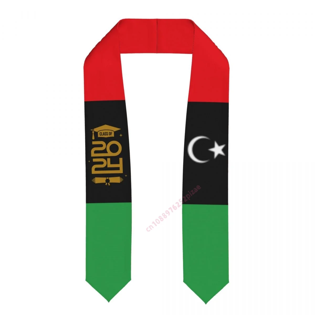 Libya Flag Country Flag Class Of 2024 183*13CM Graduation Stole Sash Scarf For International Students