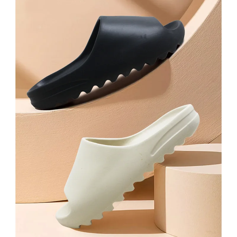Summer Slippers Men Women Indoor Eva High Soft Bottom Sandals Open Toe Trend Slides Light Beach Shoes Slippers Home Size 36-47 image 4