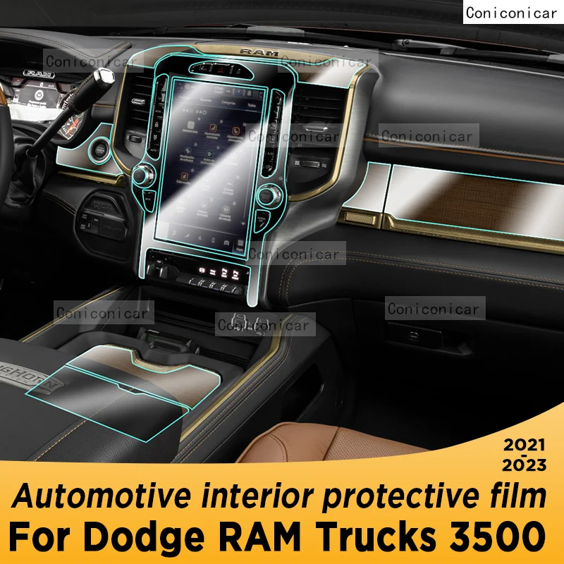 

For DODGE RAM Trucks 3500 2021-2023 Gearbox Panel Navigation Automotive Interior TPU Protective Film Cover Anti-Scratch