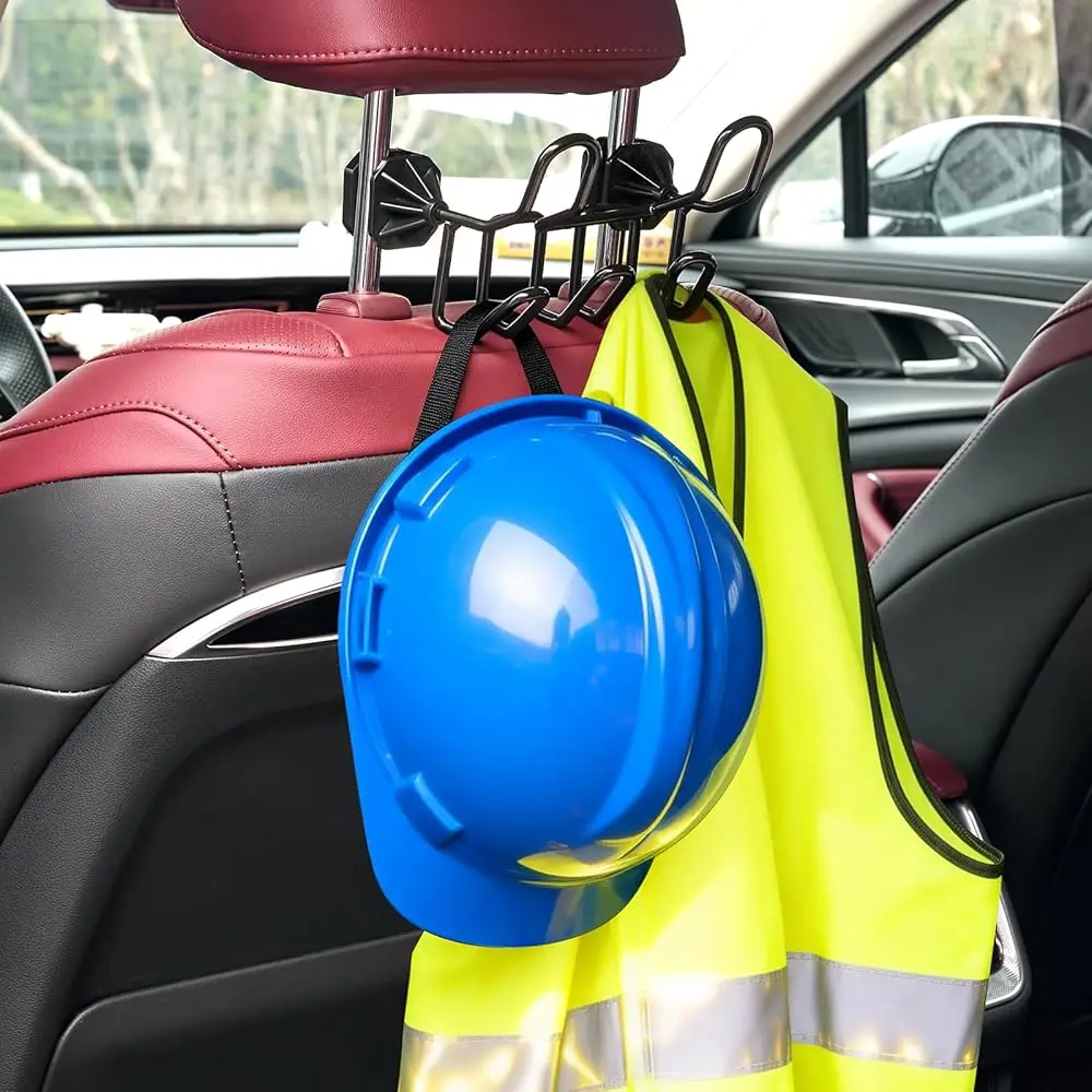 Free Shipping Five Hook Hard Hat Holder for Truck Seat Heavy Duty Metal Hard Hat Accessories Holder for Truck SUV Car Seat to Ke