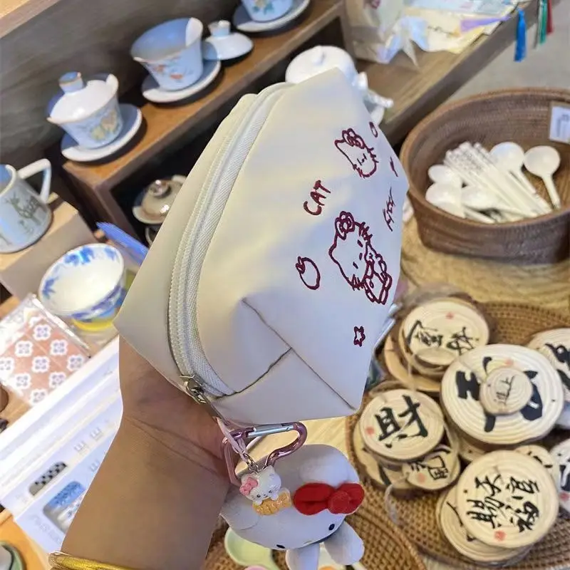 Sanrio Cartoon Pen Bag Cute Girls Stationery Box Large Capacity Student High-Looking Cosmetic Storage Bag Birthday Gift image 5