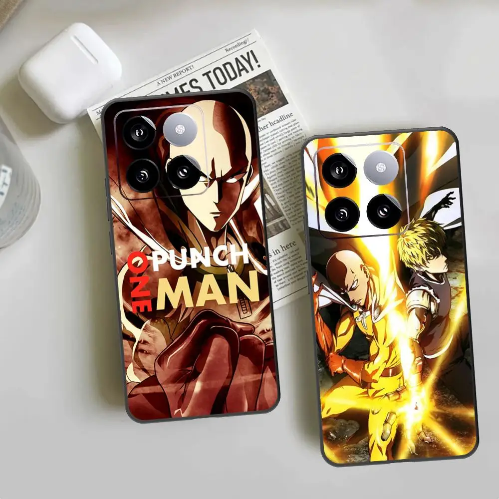 Angry Saitama Phone Case For Xiaomi 14 Ultra 14 13T 13Pro 13 12T 12 11T 11i 11 Black Silicone Case