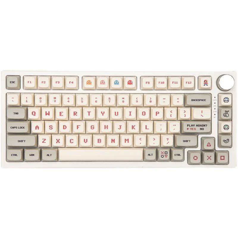 Red and white machine keycaps XDA retro style PBT video game IKBC Ningzhi 61/64/84/87/980/104