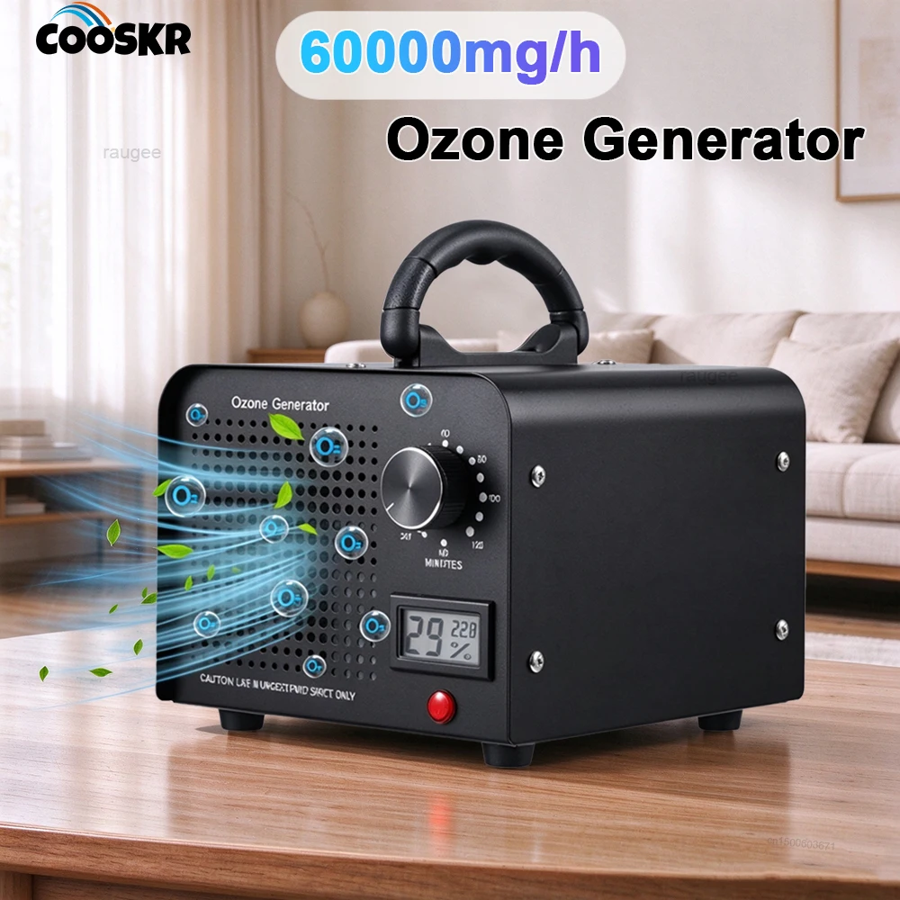 Ozone Generator 60g/h Ozone Machine Air Purification For Garages Pet Room Home Kitchen Air Purifier EU Plug 	 Ozone Generator
