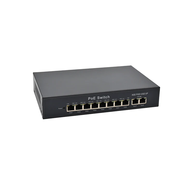 Smart POE Switch for Dahua IP Camera, Active POE Switch, Gigabit 2 Uplink Port, 8 PoE Port, 48V