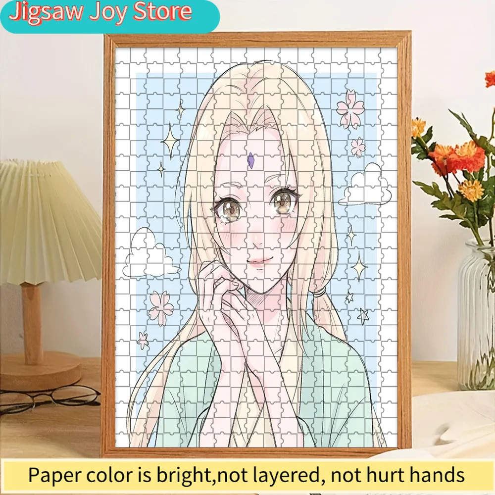 

Anime Naruto Tsunade Gentle Pastel Sketch Cherry Blossom & Sparkle Scene Paper Puzzle, Premium High Definition Vivid Print, Smoo