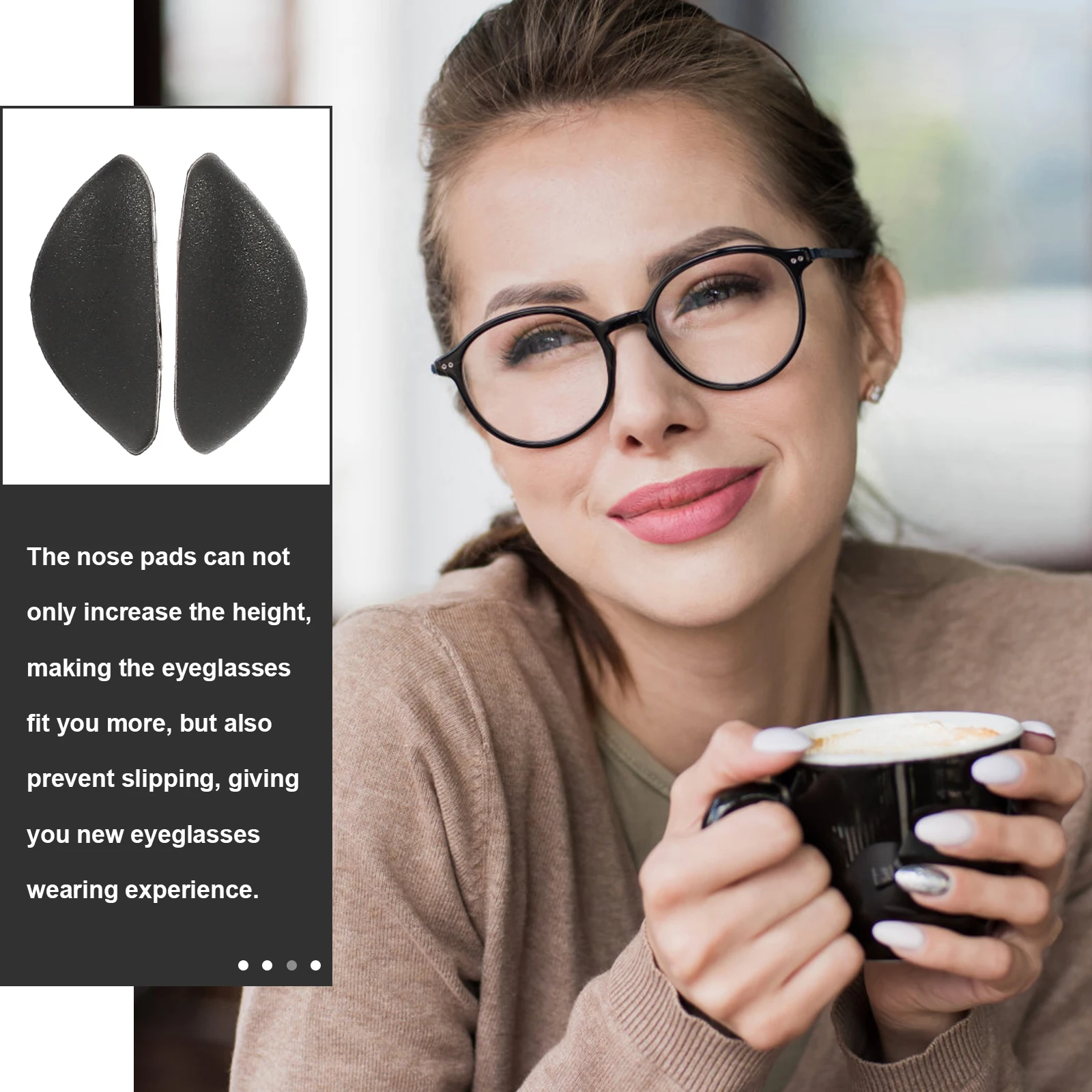 

Nose Pads Buckle Eyeglasses Support Cushion Comfortable Black Replacement Soft Silicone Anti Slip Glasses Accessories