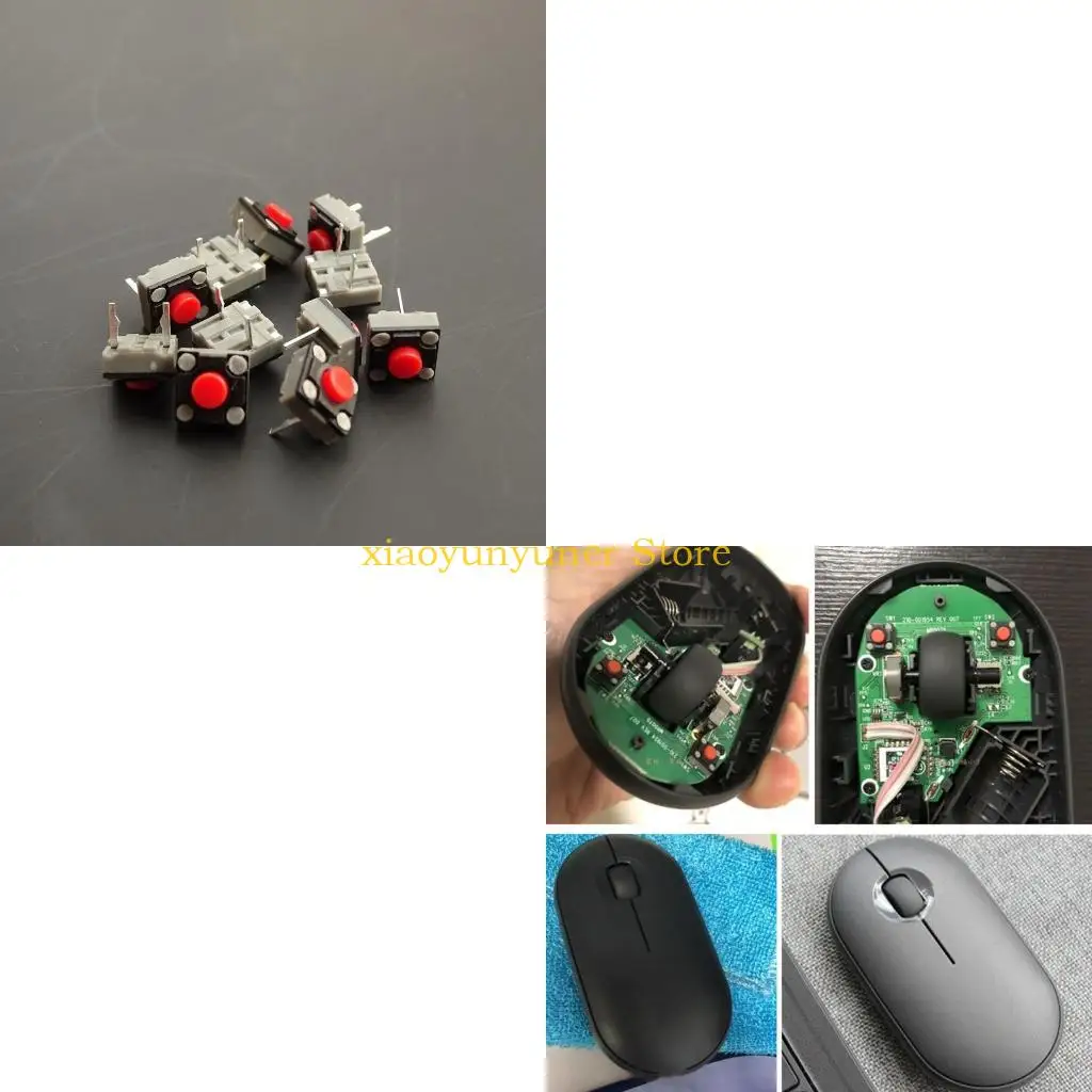 P9JB Momentary Tactile for Touch Micro Push Button Switch Mouse Tact Switches Quiet 6x6x4.3mm Red dot 2Pieces