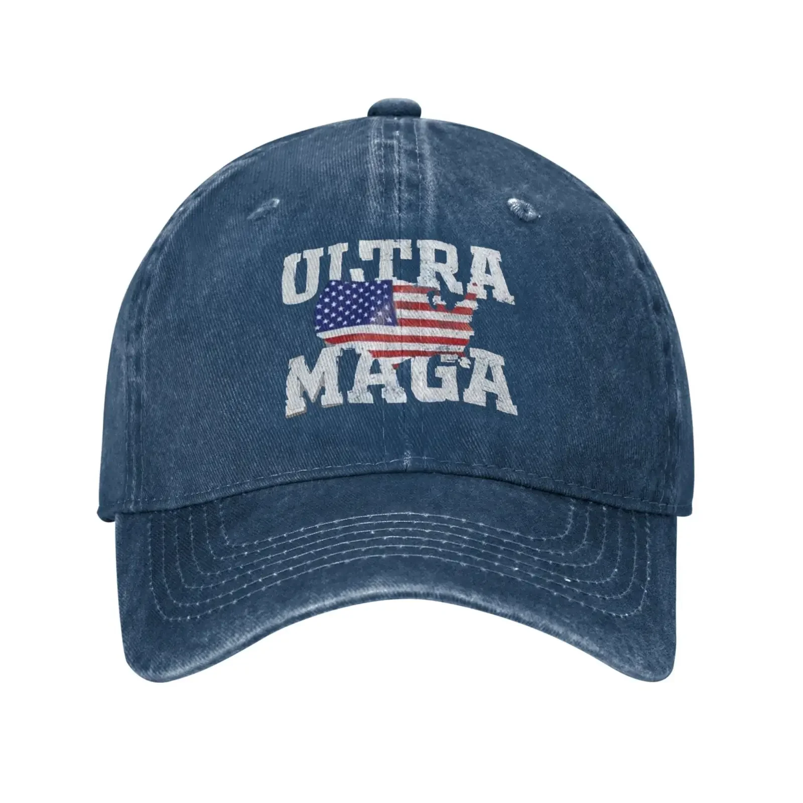 

High End Ultra MAGA Hat American Flag Baseball Cap 2024 Trump Trucker Hat for Women Men Distressed Blue, X-Small-3X-Large