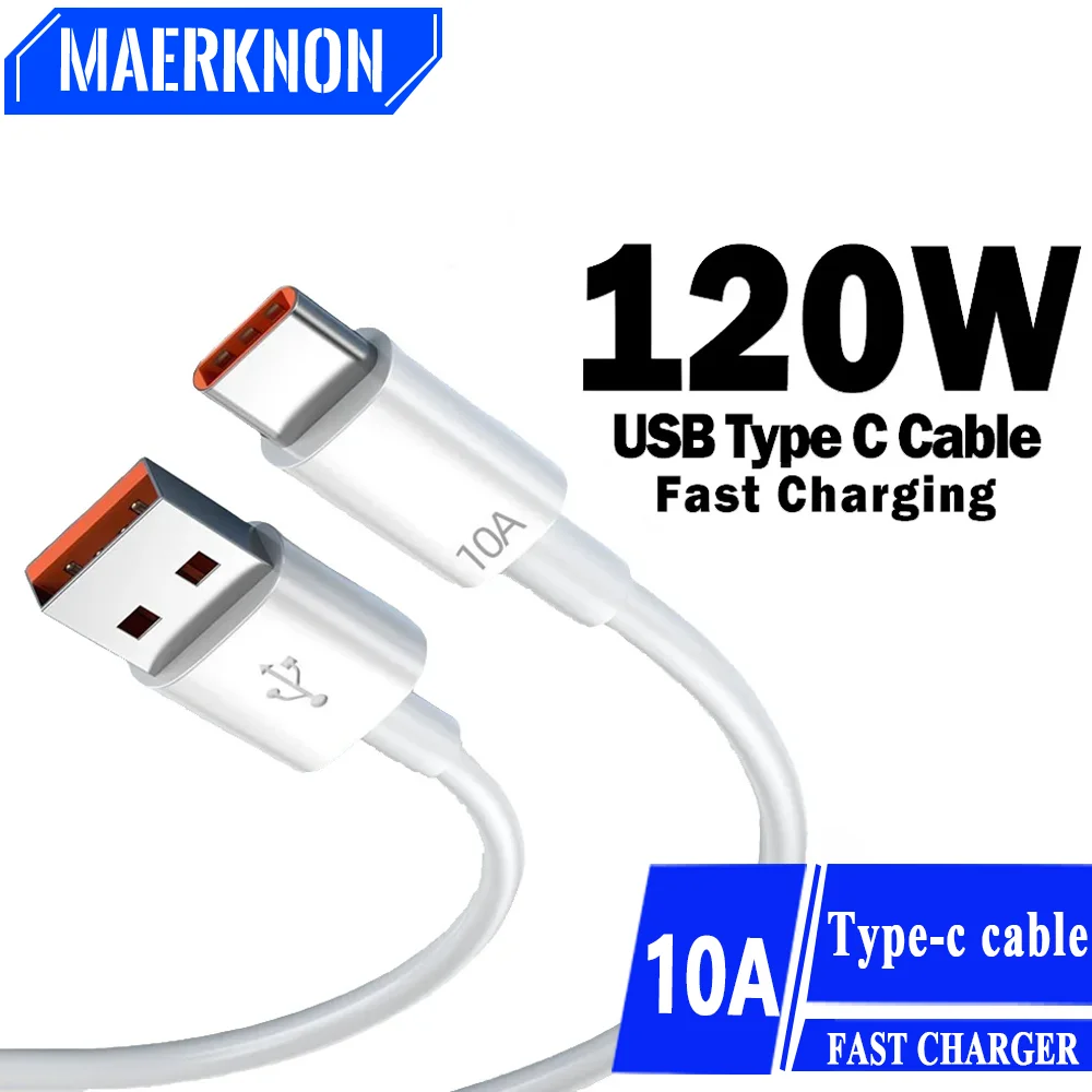 Type C Cable 10A Super Fast Charging Data Cord Mobile Cell Phone USB C Quick Charging Cord Wire Line for Xiaomi Huawei Samsung