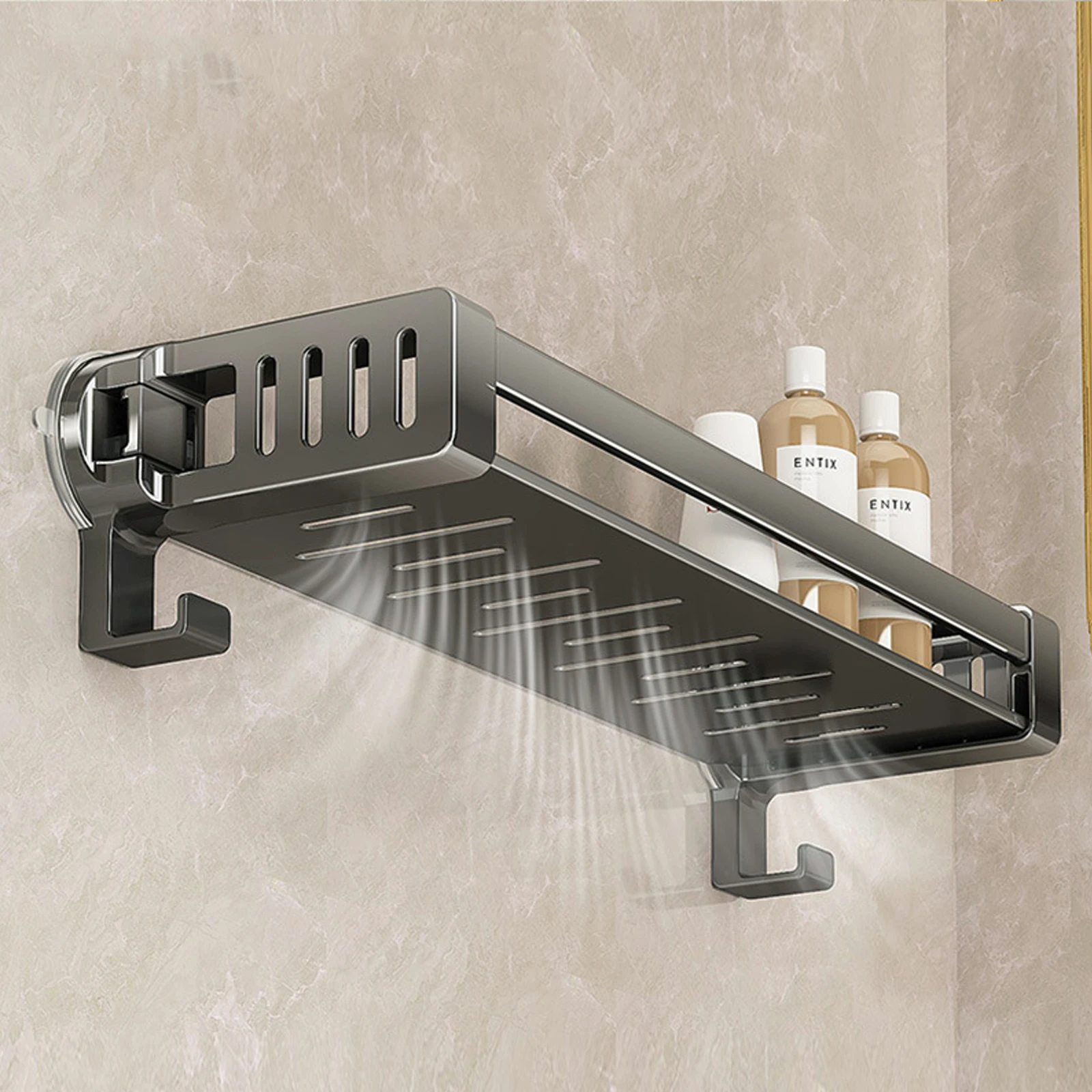 Household Suction Cup Buckle Bathroom Shower Gel Storage Basket Toilet Without Punching Washroom Wall-mounted Storage Rack