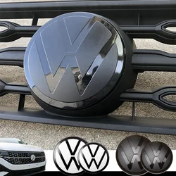 Black Car Front Grill Badges Rear Trunk Emblem Lid Covers Logo Sticker For VW Polo Golf 6 7 8 VARIANT PASSAT CC Auto Accessories