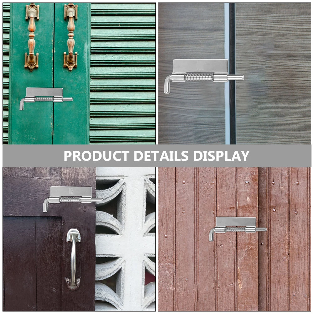 1 Buah Kunci Pintu Jendela Baja Tahan Karat dengan Pegas, Pengunci Keamanan Kuat Anti Karat untuk Gerbang, Kabinet, Kamar Mandi, Pintu Interior, Baut Geser