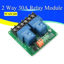 2-way 30A high and low level trigger relay module 5V 12V 24V smart home automation control