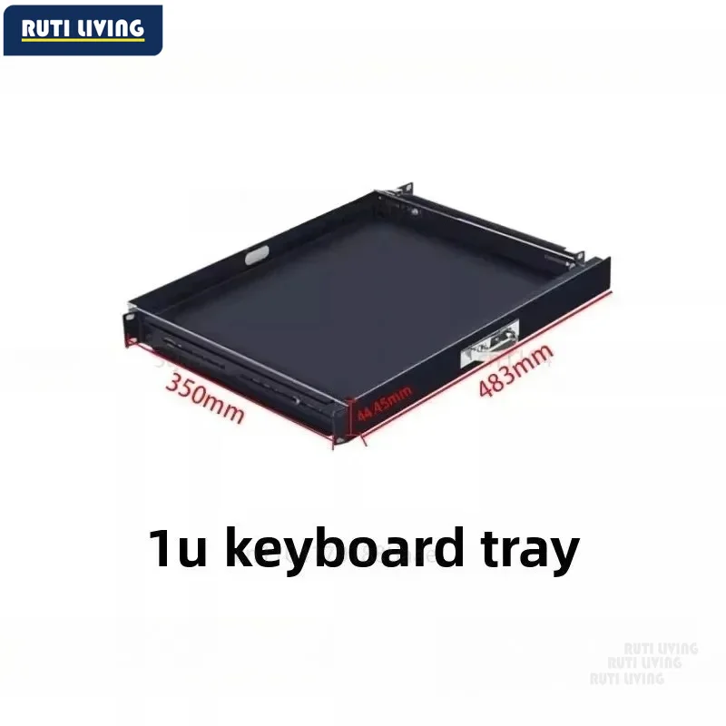 1U rack mounted keyboard drawer cabinet USB keyboard LKB90 industrial black