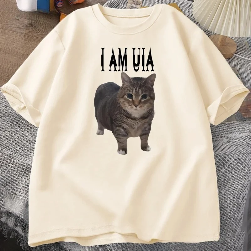 Camiseta I Am Uia Cat para mujer camiseta de manga corta con cuello redondo y music de الهيب هوب camiseta غير الرسمية الفقرة muje