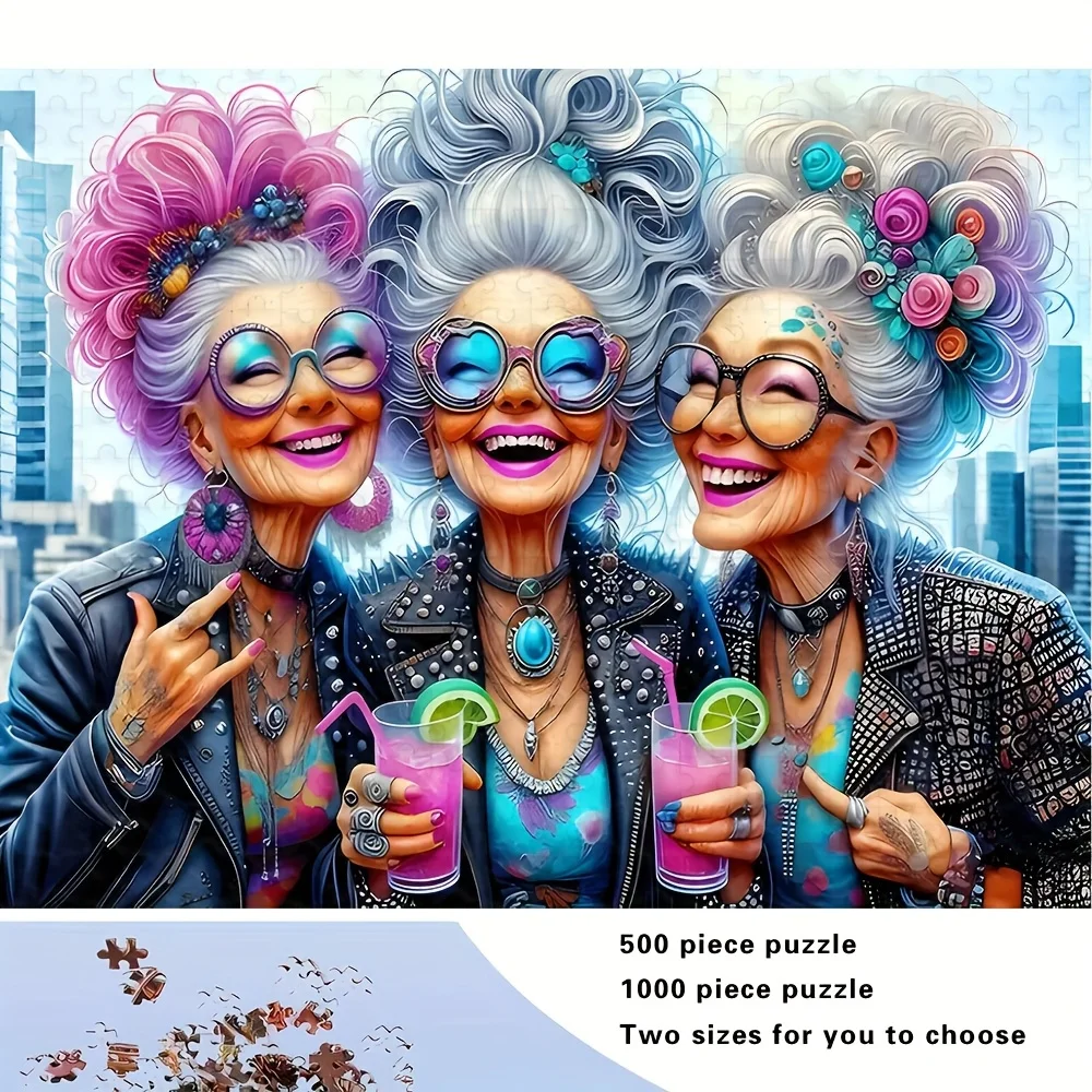 Puzzle dla dorosłych 500/1000 elementów, wysoka jakość, relaksująca zabawa rodzinna, idealne na urodziny, Boże Narodzenie, Halloween i jako prezent, najlepsze