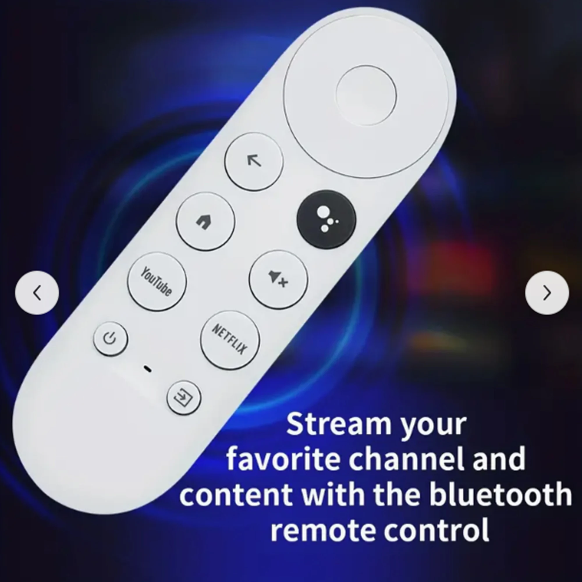 Voice Remote for Google Chromecast 4K Snow - Easy Control of Your Streaming Media Player (Remote Control Only)