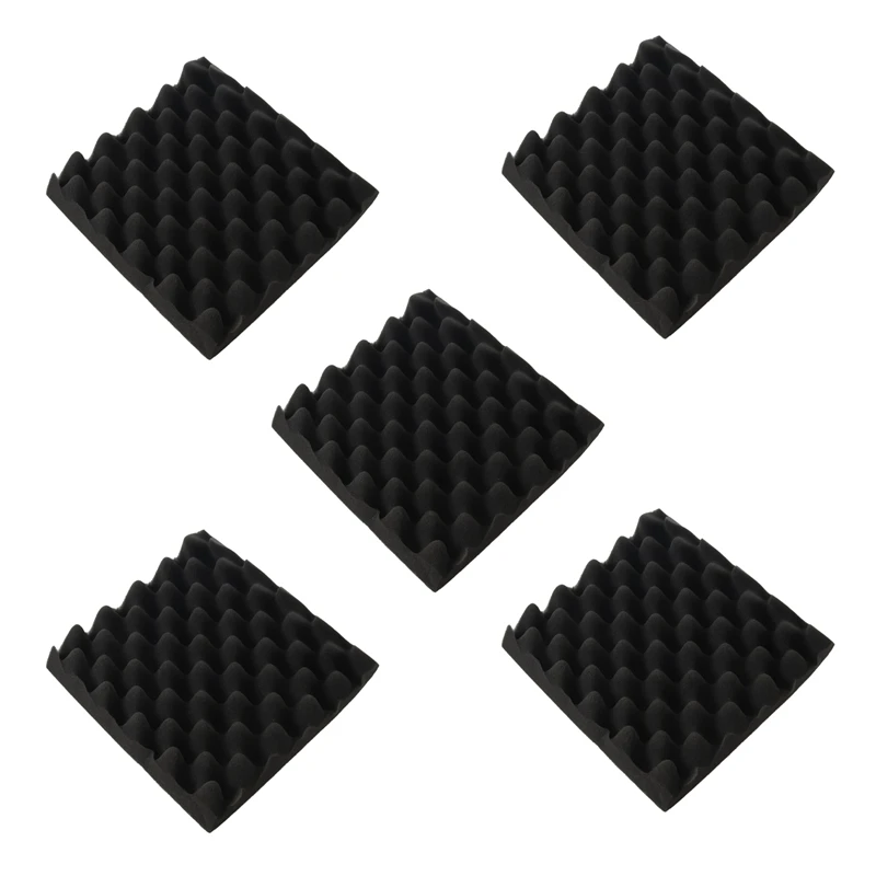 5Pcs 25X25X5CM Sound Insulation Foam Egg Crate Studio Acoustic Foam Sound Insulation Treatment Egg Profile Wedge