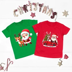 T-shirt de Noël du Père Noël pour enfants, vêtements de mode pour enfants, tenues de fête pour garçons et filles, t-shirt de Noël pour tout-petits