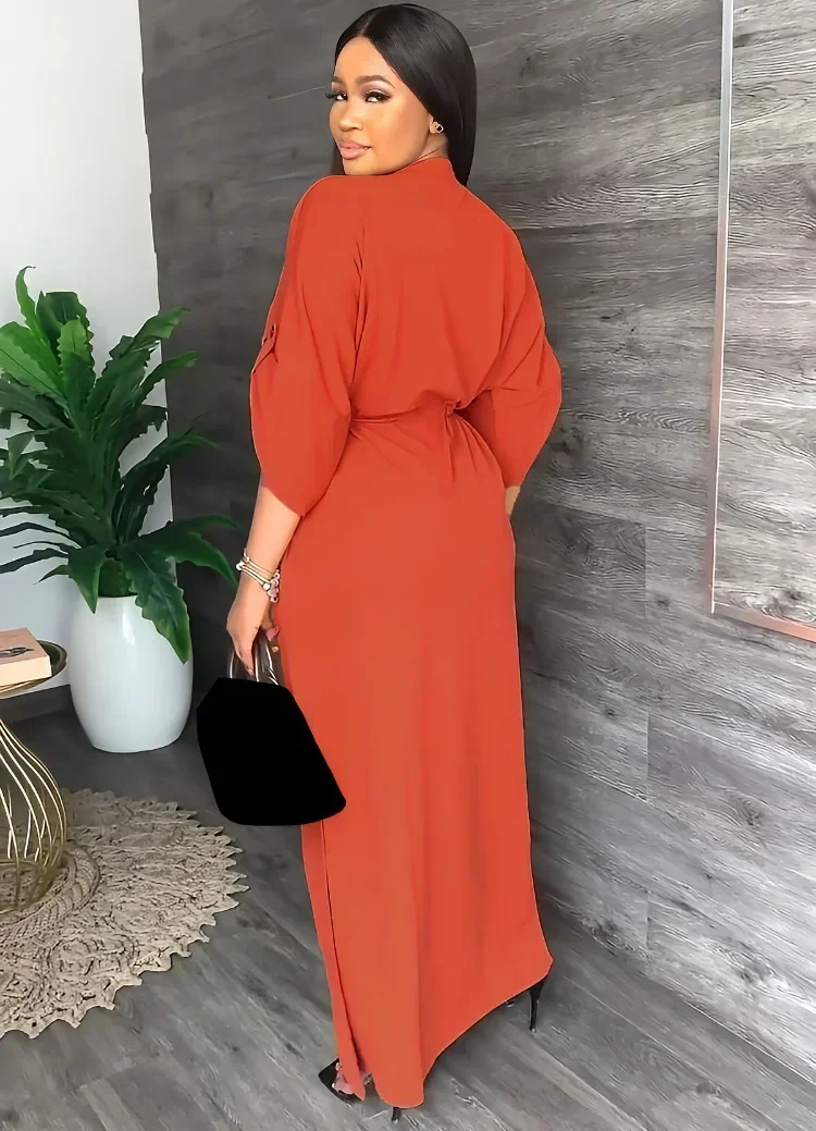 GUWU مكتب سيدة الخامس الرقبة الكشكشة مرونة الخصر سبليت الجانب ماكسي فستان نحيل الإناث الشارع الشهير Bodycon أنيقة النساء فساتين طويلة