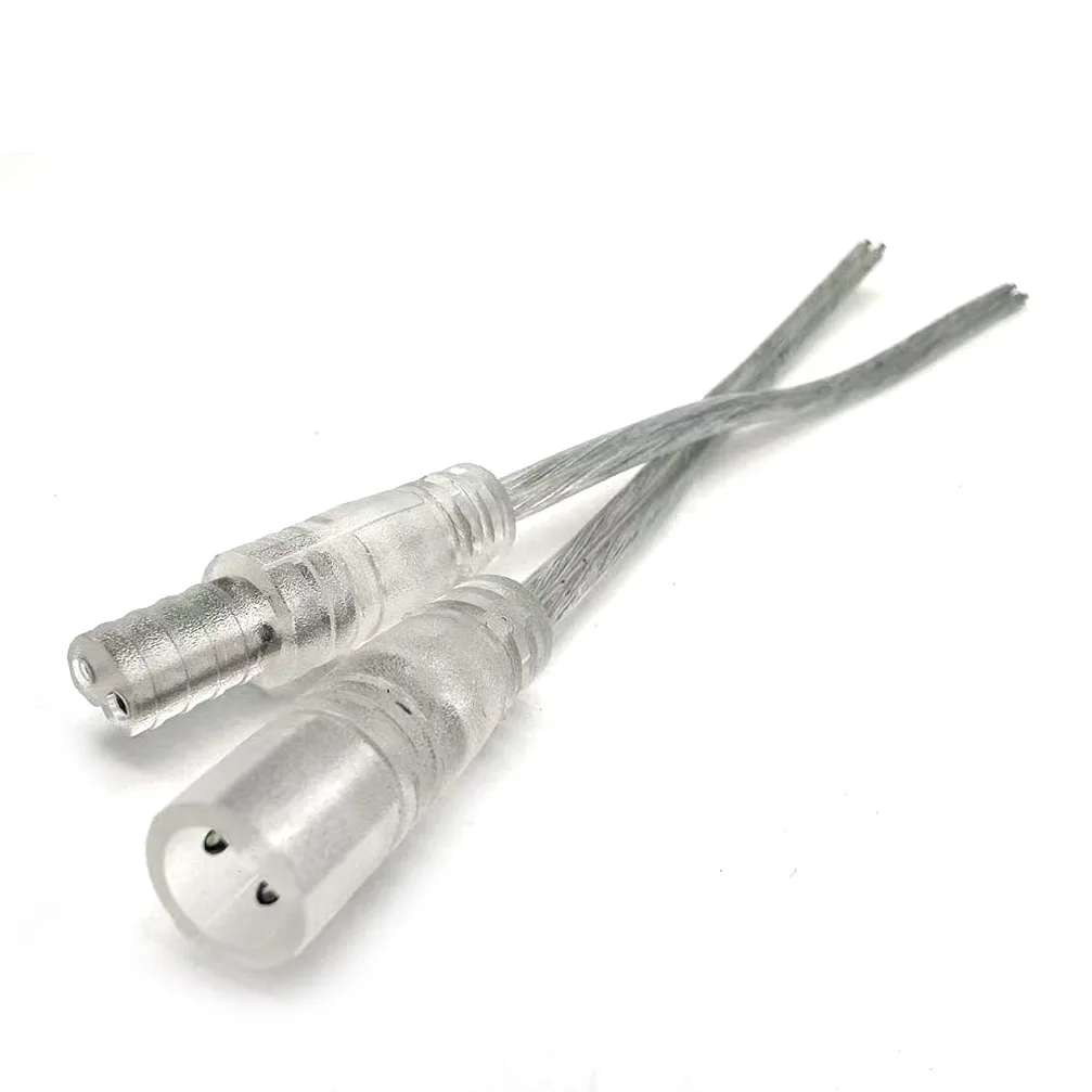 

2A Power Adapter Transparent Pigtail Cable Female Male Barrel Jack Connector Extension Cord For LED Strip Light
