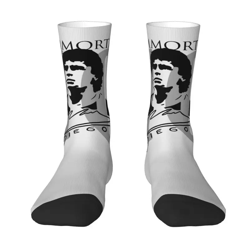 Argentina Soccer Legend Soccer D10s Diego Maradona Men Women Crew Socks Unisex Cute 3D Print Dress Socks