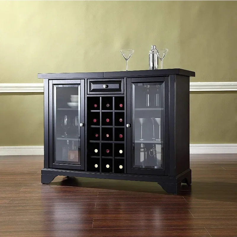 Sliding top bar cabinet, suitable for living room and kitchen, easy to assemble home bar furniture