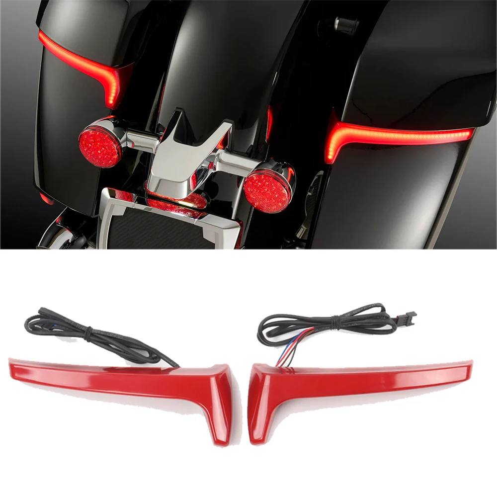 Motorcycle Tracer Rear Saddlebag LED Indicator Run Turn Brake Lights F​or Indian Challenger Chieftain Pursuit Roadmaster Limited